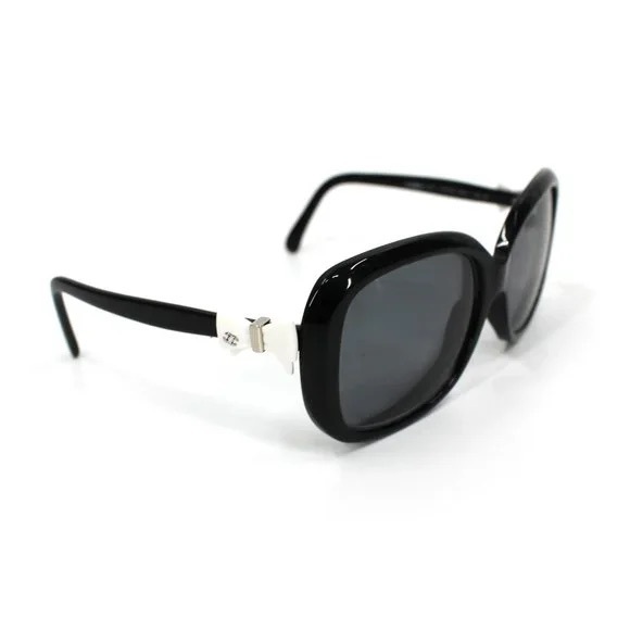 CHANEL SUNGLASSES OVERSIZD WHITE BOW RECTANGLE - Picture 2 of 11